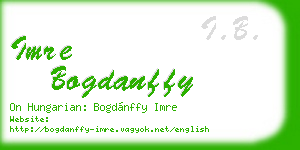 imre bogdanffy business card